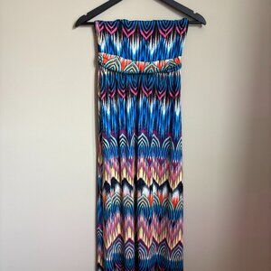 Strapless Vibrant Maxi Dress
